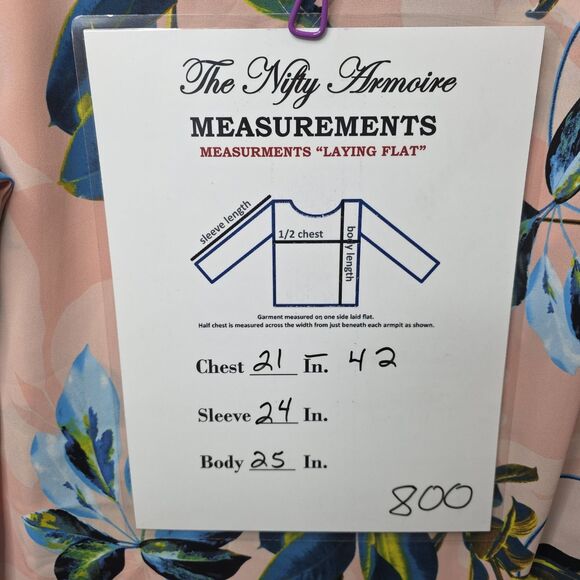 Worthington Women's Blouse Top Size M Long Sleeve Floral Wide Cuff V-Neck Peach - Picture 3 of 8